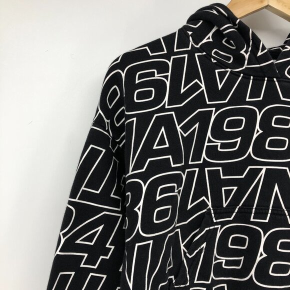 Aritzia TNA Whitecap Hoodie in Black and White graphic  TNA 1984 size XXS - Picture 12 of 16